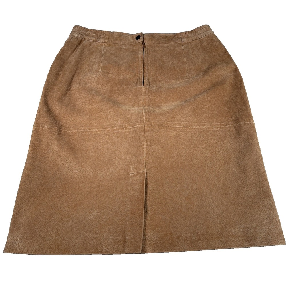 Phase 2 Womens Suade A Line‎ Brown Skirt 16 Lined Knee Length